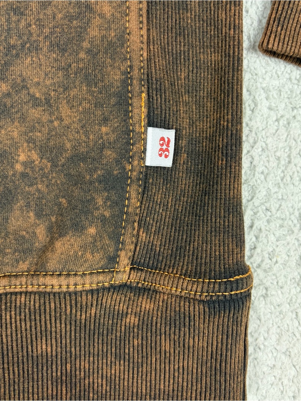 32 Bar Blues Henley Sweatshirt Men's XL Washed Brown Crewneck Heavy - Picture 4 of 9